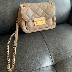 Michael Kors small gray quilted crossbody bag